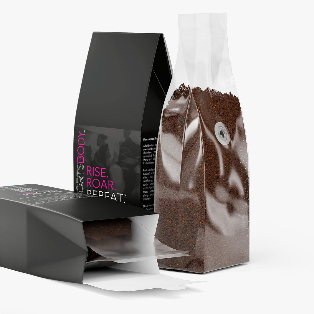 RISE. ROAR. REPEAT. Mushroom Coffee 12oz.